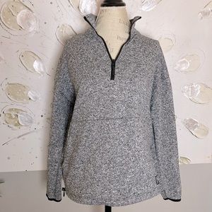PINK 1/4 Zip Grey Pullover Sweater Sweatshirt Medium